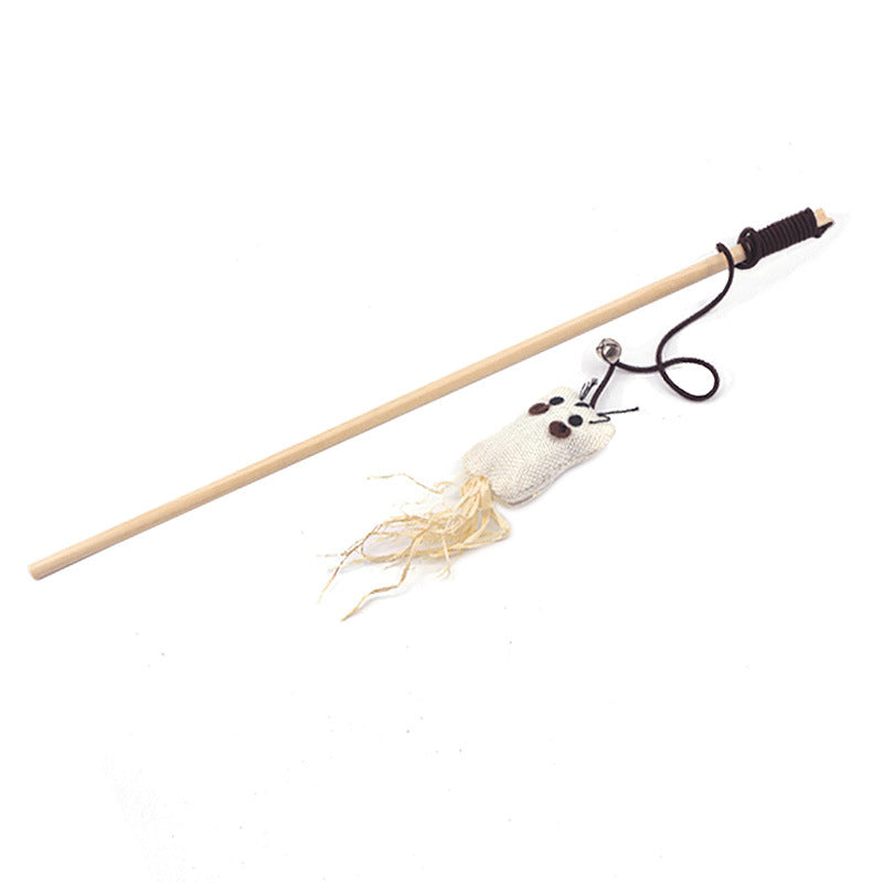 Interactive Eco-Friendly Cat Teaser Wand (Durable Hemp Rope & Wood)