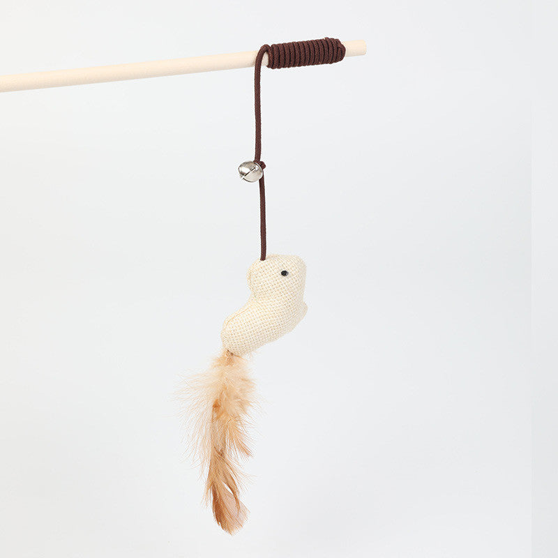 Interactive Eco-Friendly Cat Teaser Wand (Durable Hemp Rope & Wood)