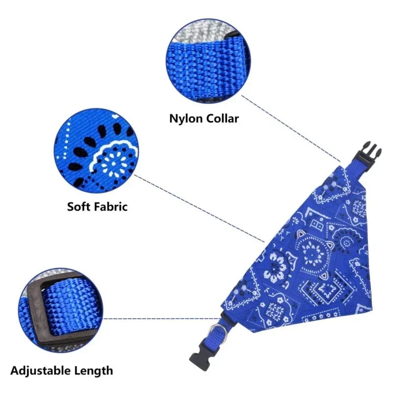 Cat/Kitten Adjustable Floral Triangular Pet Collar Bandana