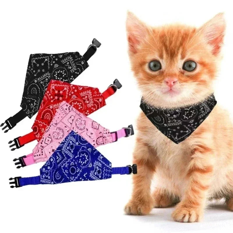 Cat/Kitten Adjustable Floral Triangular Pet Collar Bandana