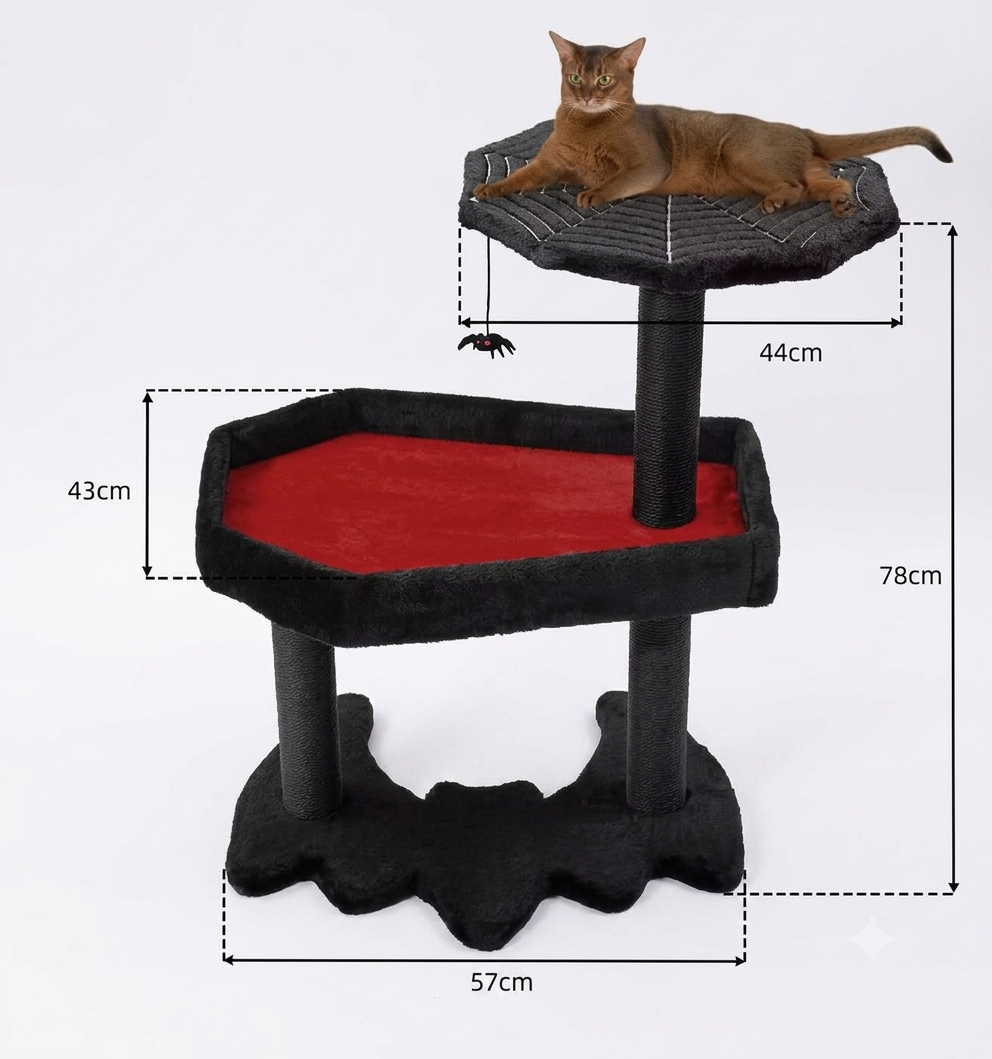 Gothic Coffin Cat Tree | Spooky Alternative Cat Tower