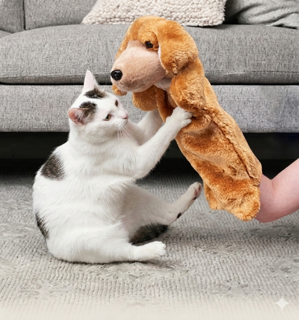The Full-Coverage Shield Puppet for High-Energy Feline Wrestling!