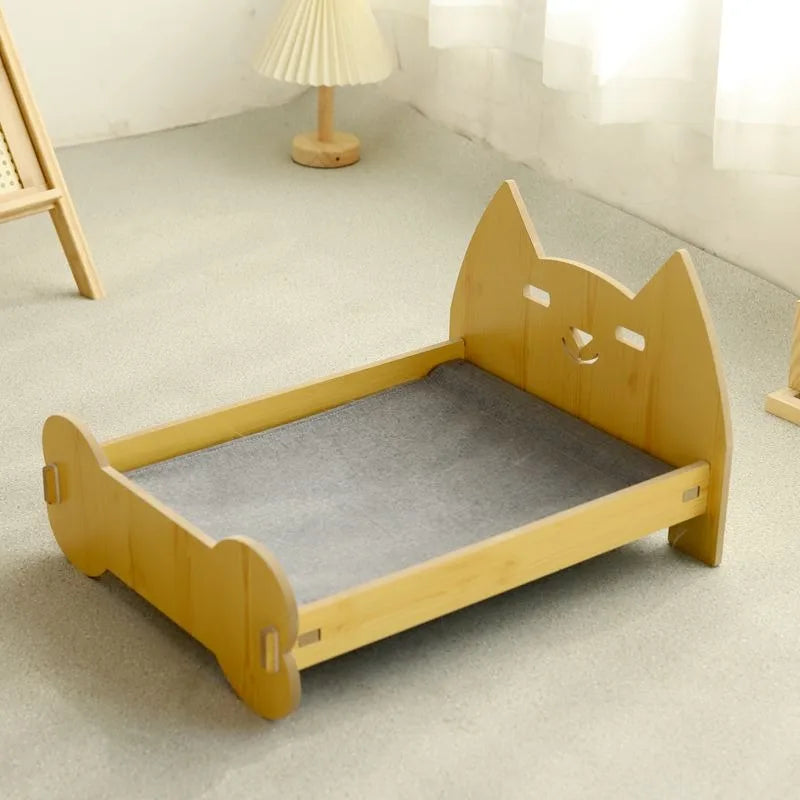 Cute Wooden Shape Luxury Cat Bed | Removable & Washable Four-Season Indoor BED
