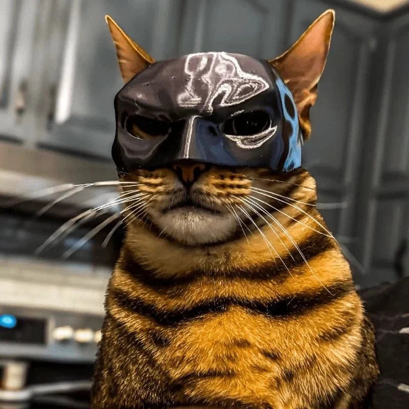 Dark Knight 3D Printed Bat-Man Cat Mask