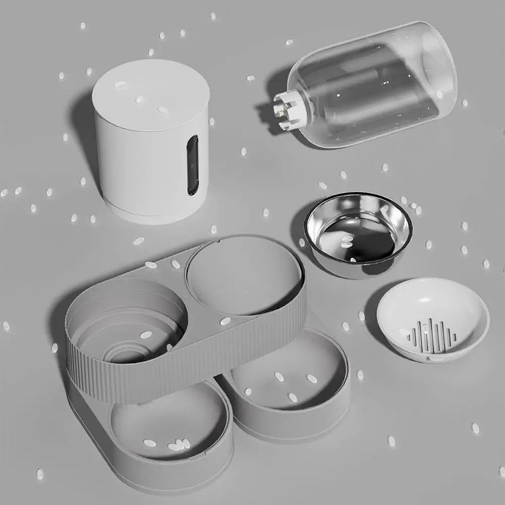 Smart 2-in-1 Gravity Pet Feeder & Filtered Waterer Station