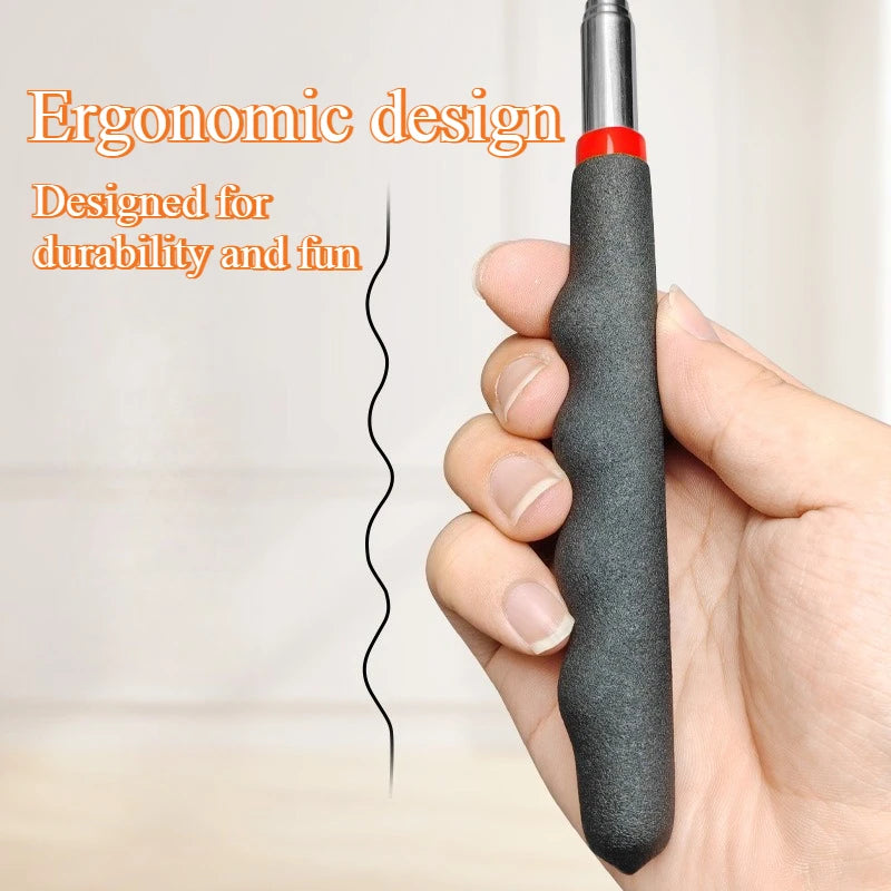 Retractable Heavy-Duty Kitten Teaser Wand with Replaceable Feathers