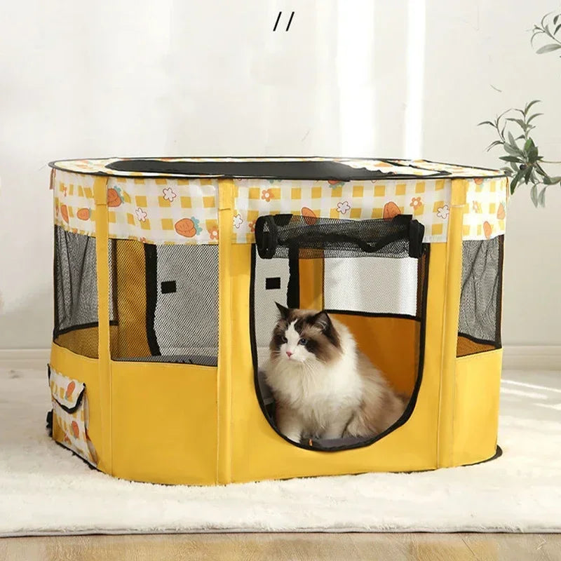 Foldable Pet Playpen & Portable Cat Delivery Room Tent