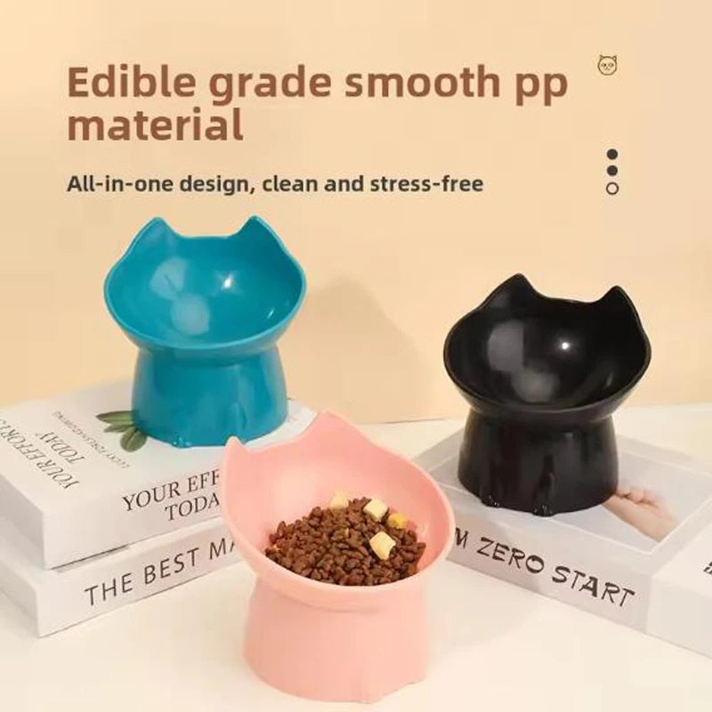 Raised Ergonomic Cat Bowl for Neck Protection