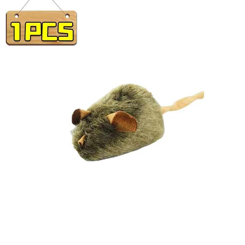 Simulated Squeaking Mouse Plush Cat Toy