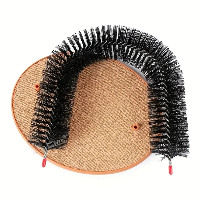 3-in-1 Cat Grooming Arch & Scratching Pad | Interactive Self-Massage Bristle Toy