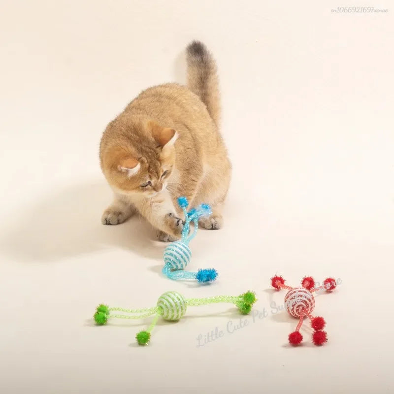 Interactive Elastic Woolen Ball Cat Toy