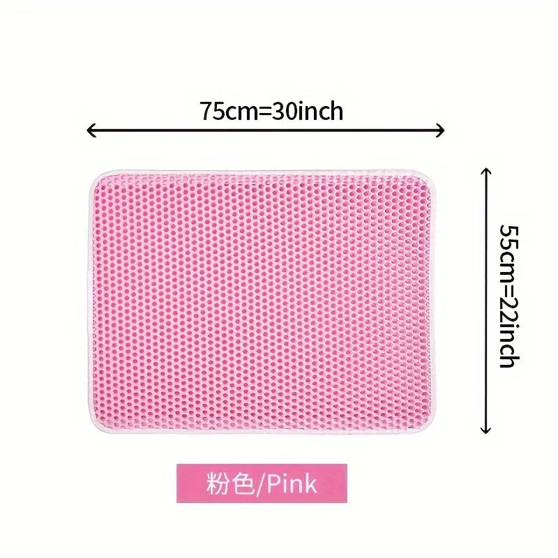 Double-Layer Honeycomb Cat Litter Mat | Waterproof Scatter-Control Trapping Pad