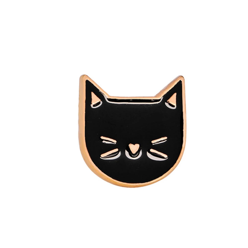 Edgy, Cute, Rebel, Punk Black-White Cat with Knife Enamel Pin