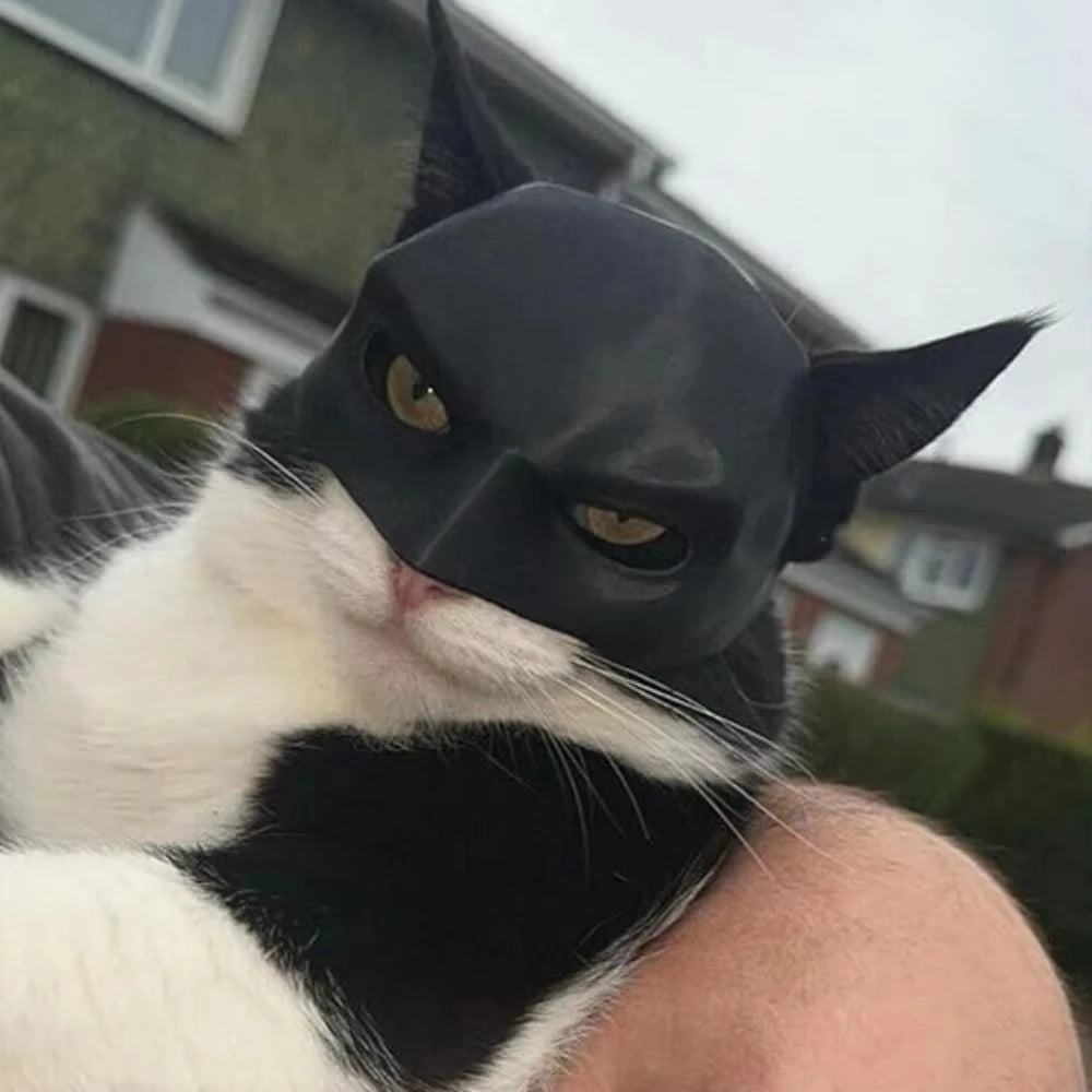 Dark Knight 3D Printed Bat-Man Cat Mask