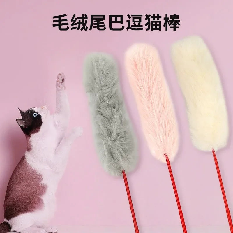 Interactive Ribbon & Feather Cat Wand