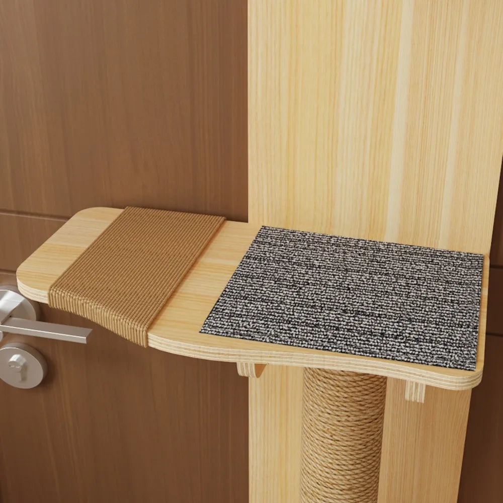 4-Level Solid Wood Hanging Door Cat Climber