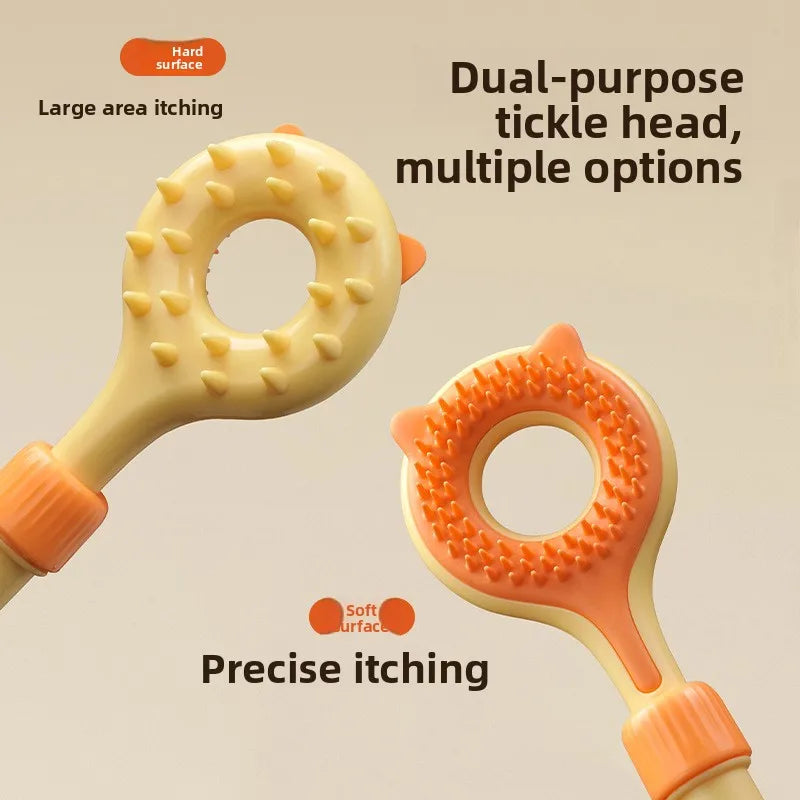 2-in-1 Retractable Kitten Teaser Wand & Grooming Massager