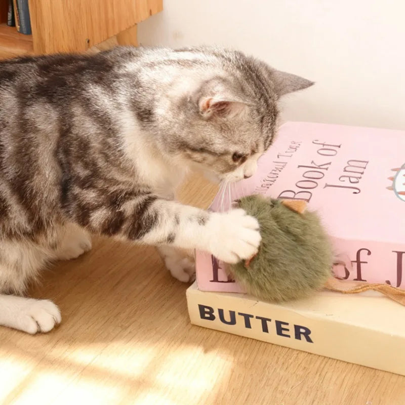 Simulated Squeaking Mouse Plush Cat Toy