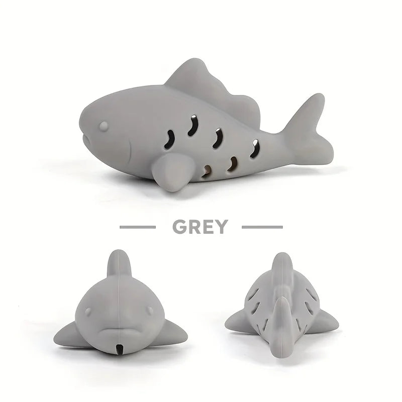 Interactive Silicone Fish Treat-Dispensing Chew Toy