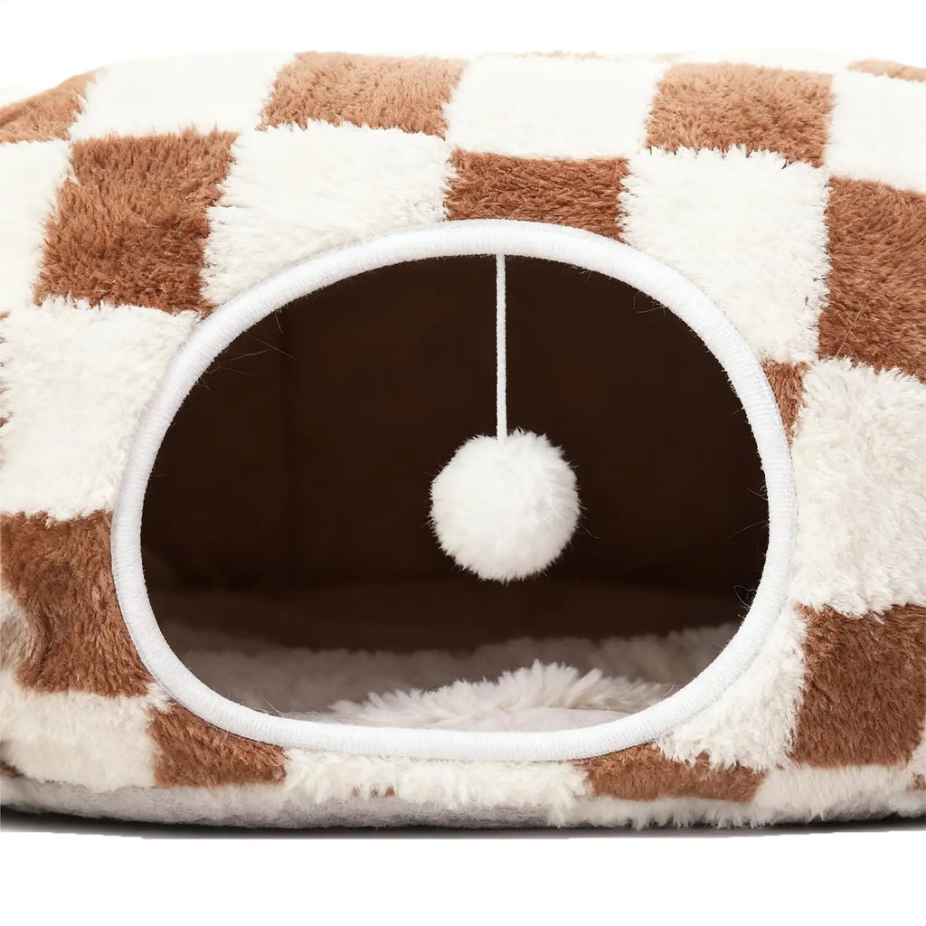 Detachable Round Donut Cat Tunnel Bed