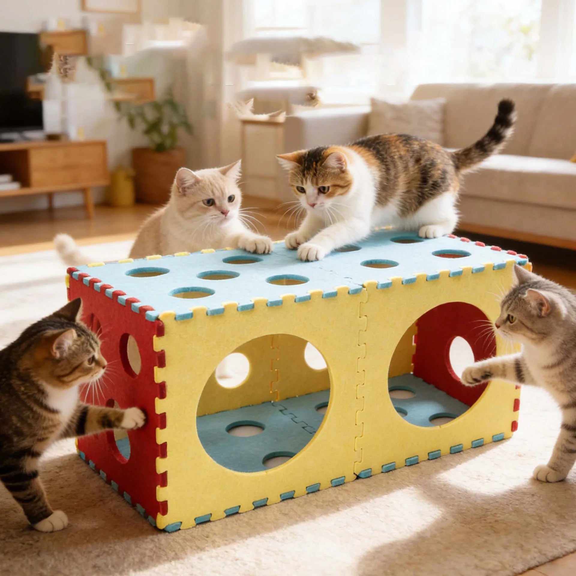 Colorful Puzzle Cube For Cats