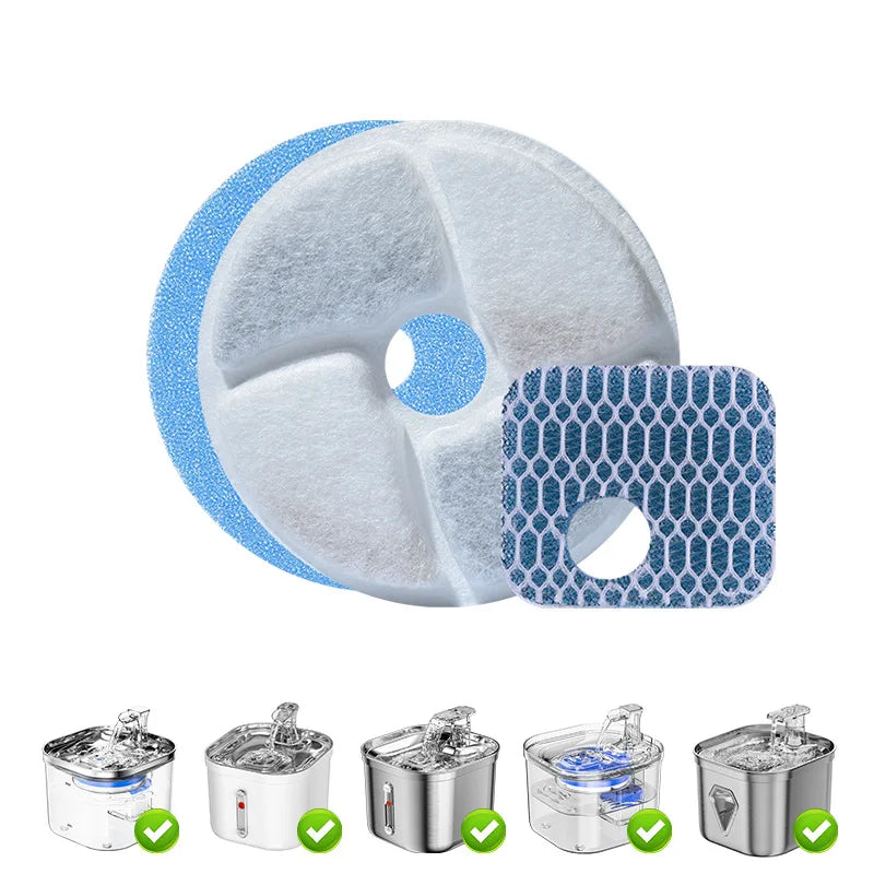 Triple-Action Replacement Filters for Cat Water Fountain