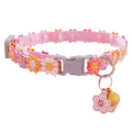 Adjustable Flower Breakaway Cat Collar with Detachable Bell