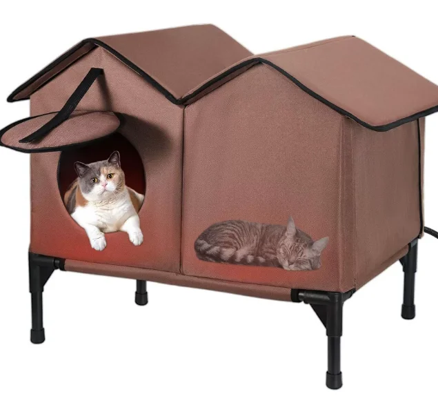 Weatherproof Outdoor Heated Cat House & Thermostatic Winter Shelter