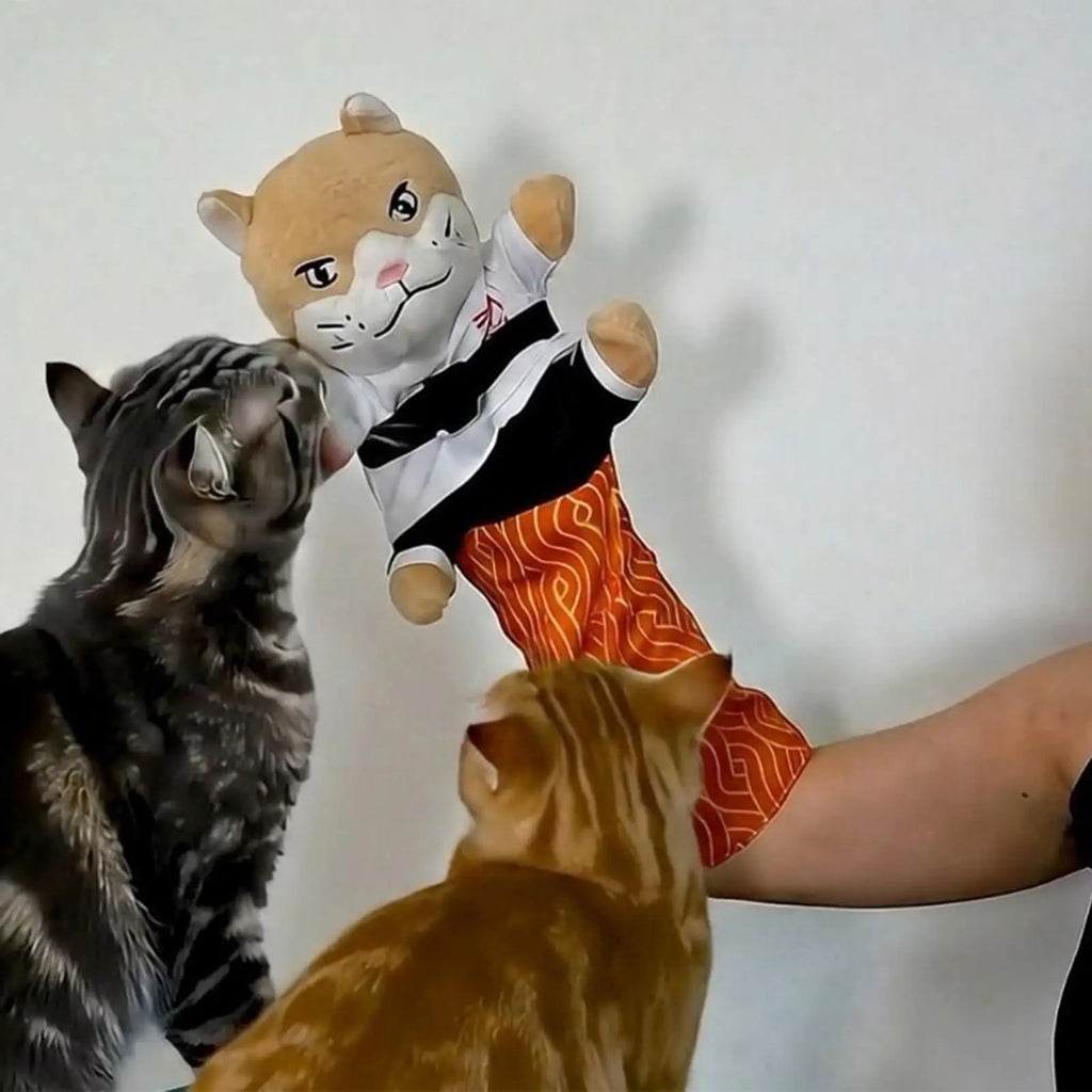 Interactive Cat Wrestling Glove Puppet Ultimate Kitten Boxing & Play Toy