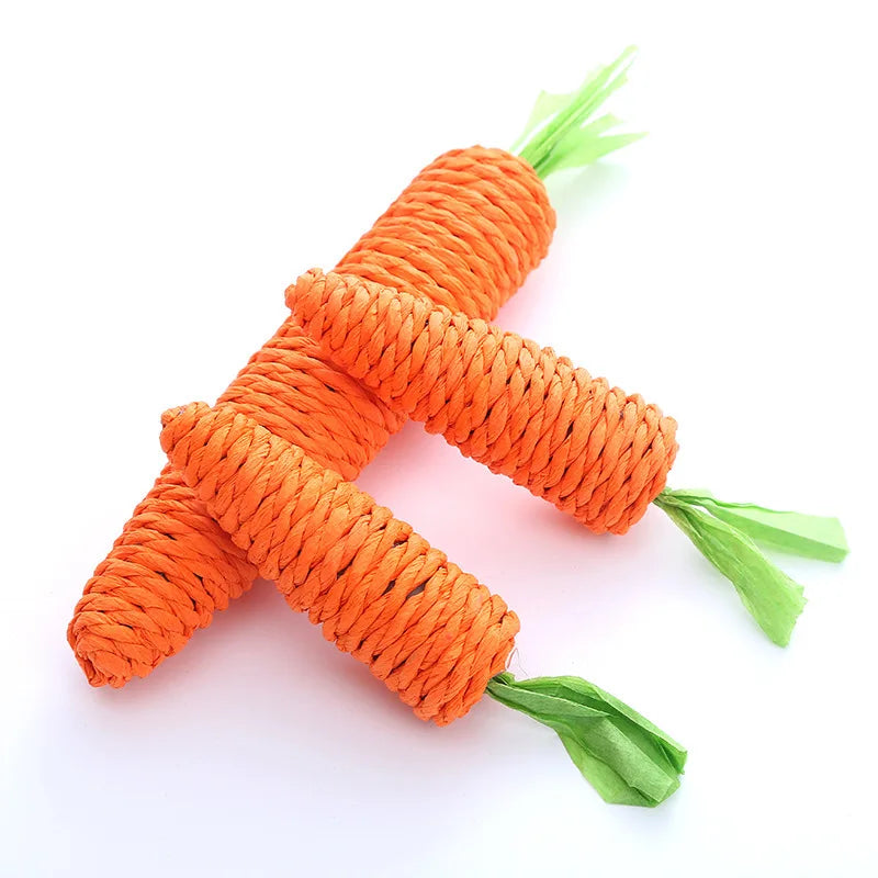 Interactive Carrot Cat Chew Toy | Bite-Resistant Natural Paper Rope Dental Scratcher