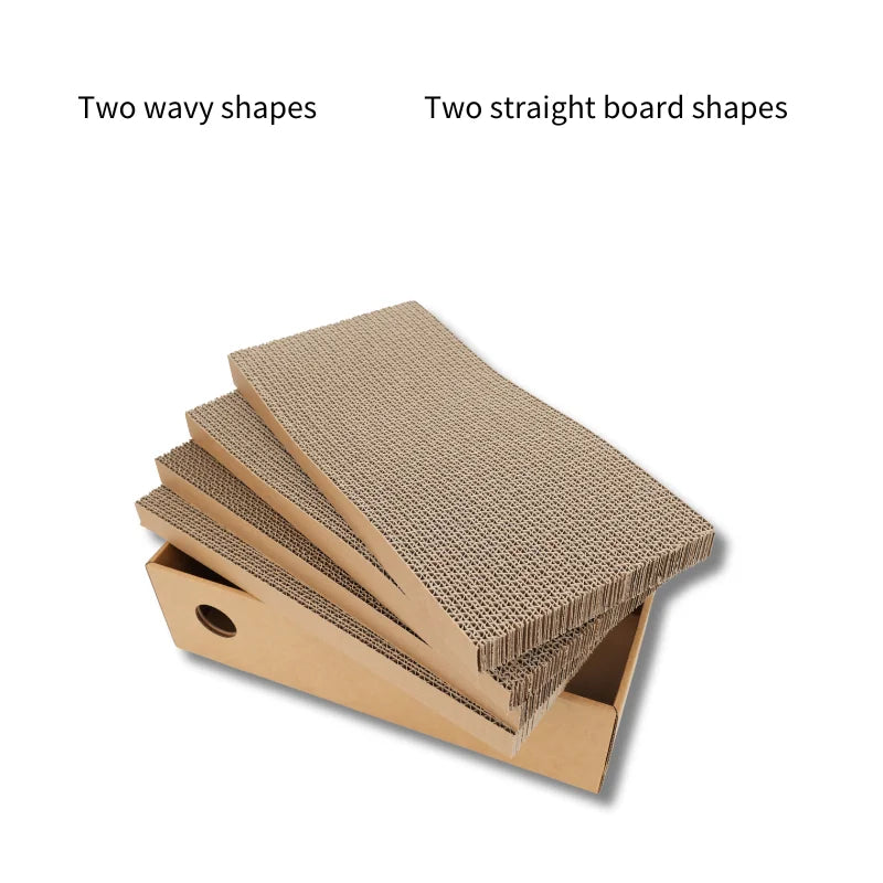 4-in-1 Multi-Layer Wooden Cat Scratcher Box | Heavy-Duty Reversible Cardboard Scratching Station