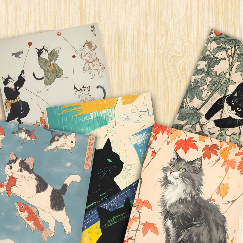 Tokyo Gallery 32-Piece Ukiyo-E Japanese Cat Postcard Set