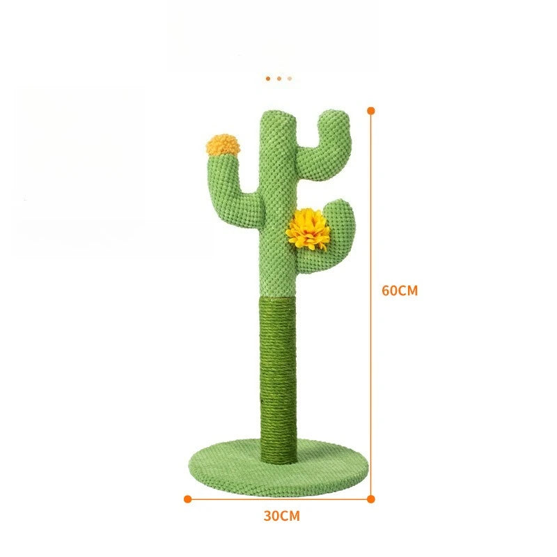 Desert Cactus Cotton Rope Cat Scratcher | Single-Layer Heavy-Duty Climbing Column