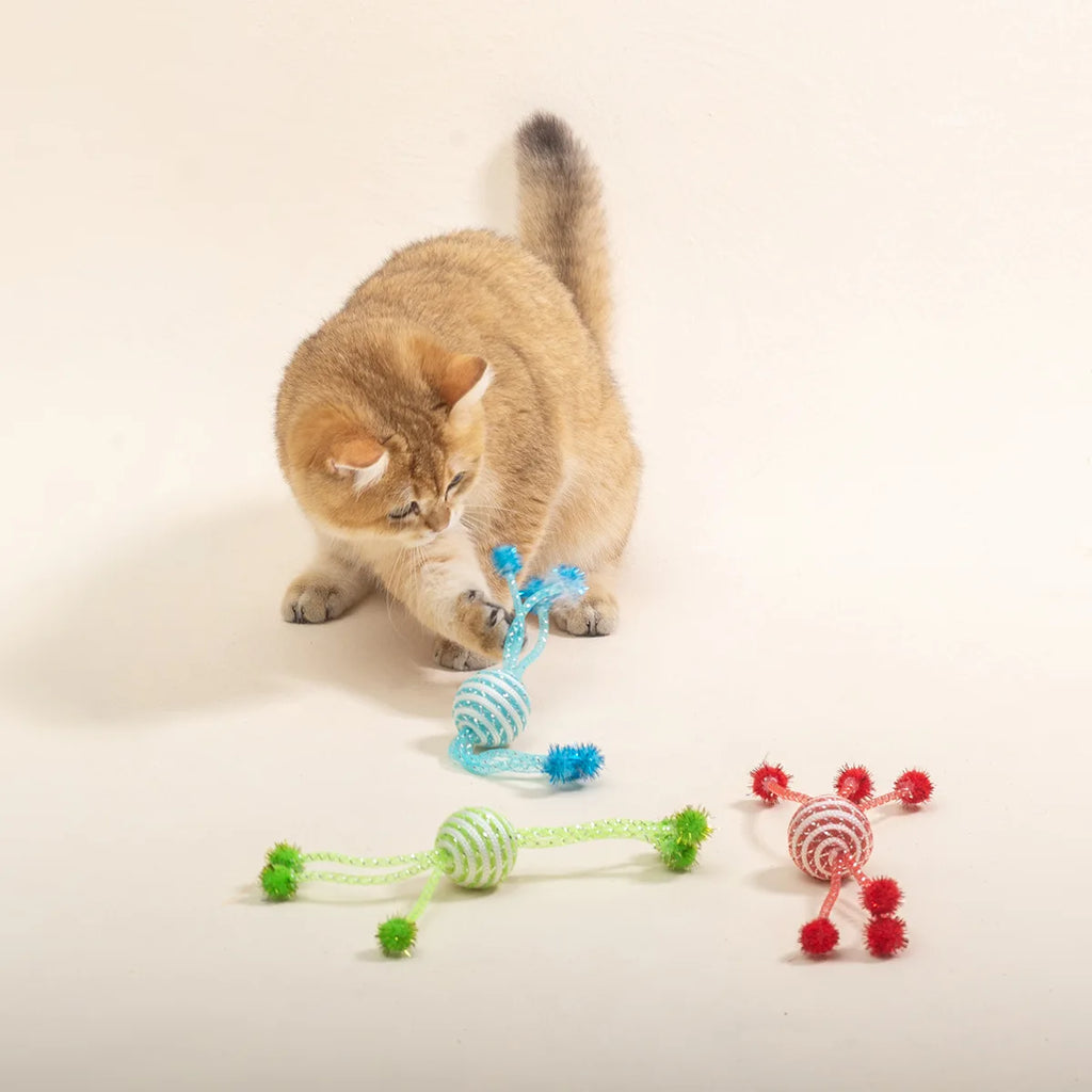Interactive Elastic Woolen Ball Cat Toy