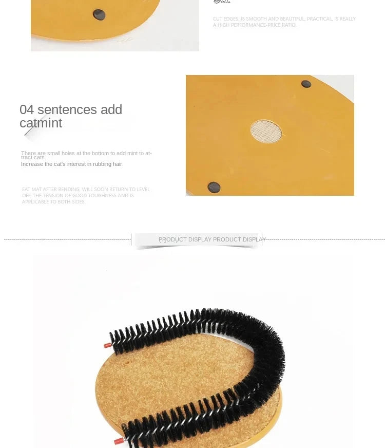 3-in-1 Cat Grooming Arch & Scratching Pad | Interactive Self-Massage Bristle Toy