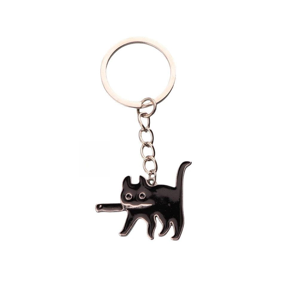 Cute Black Cat Keychain