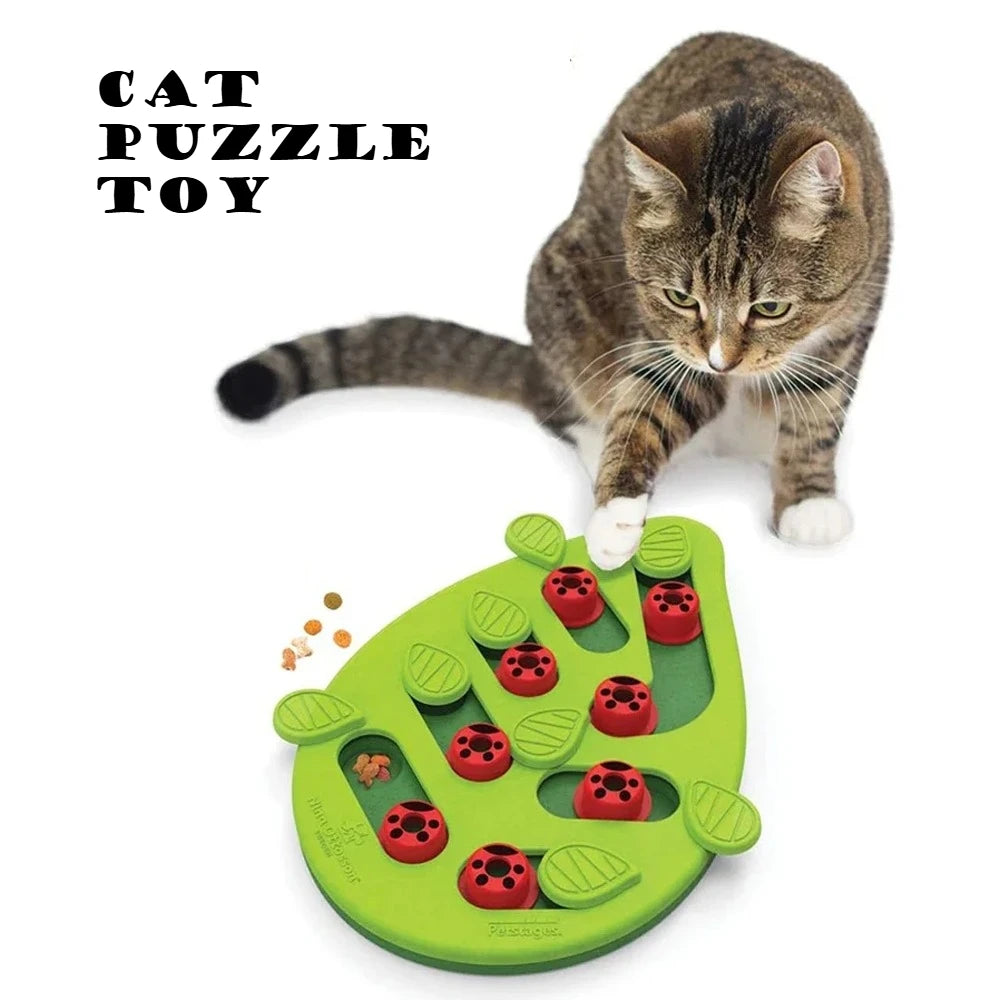 Interactive Cat Puzzle Toy & Slow Feeder Scratch Board