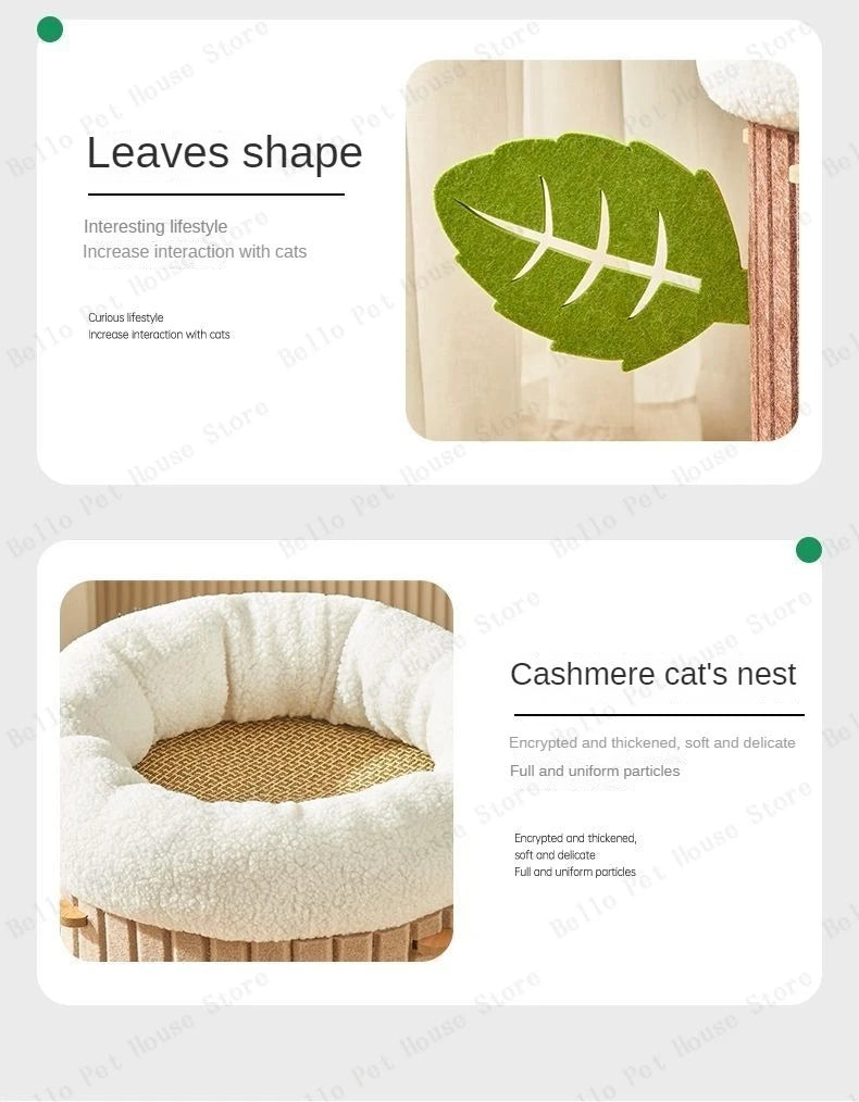 Minimalist Multi-Layer Felt Tree Stump Cat House & Scratching Lounge