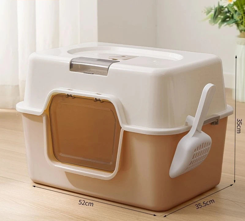 UV Sterilizing Fully Enclosed Cat Litter Box | Hygienic Self-Cleaning Germ & Odor Shield