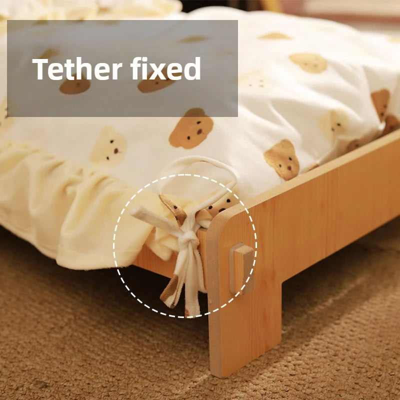 Cute Wooden Shape Luxury Cat Bed | Removable & Washable Four-Season Indoor BED