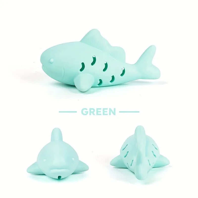 Interactive Silicone Fish Treat-Dispensing Chew Toy