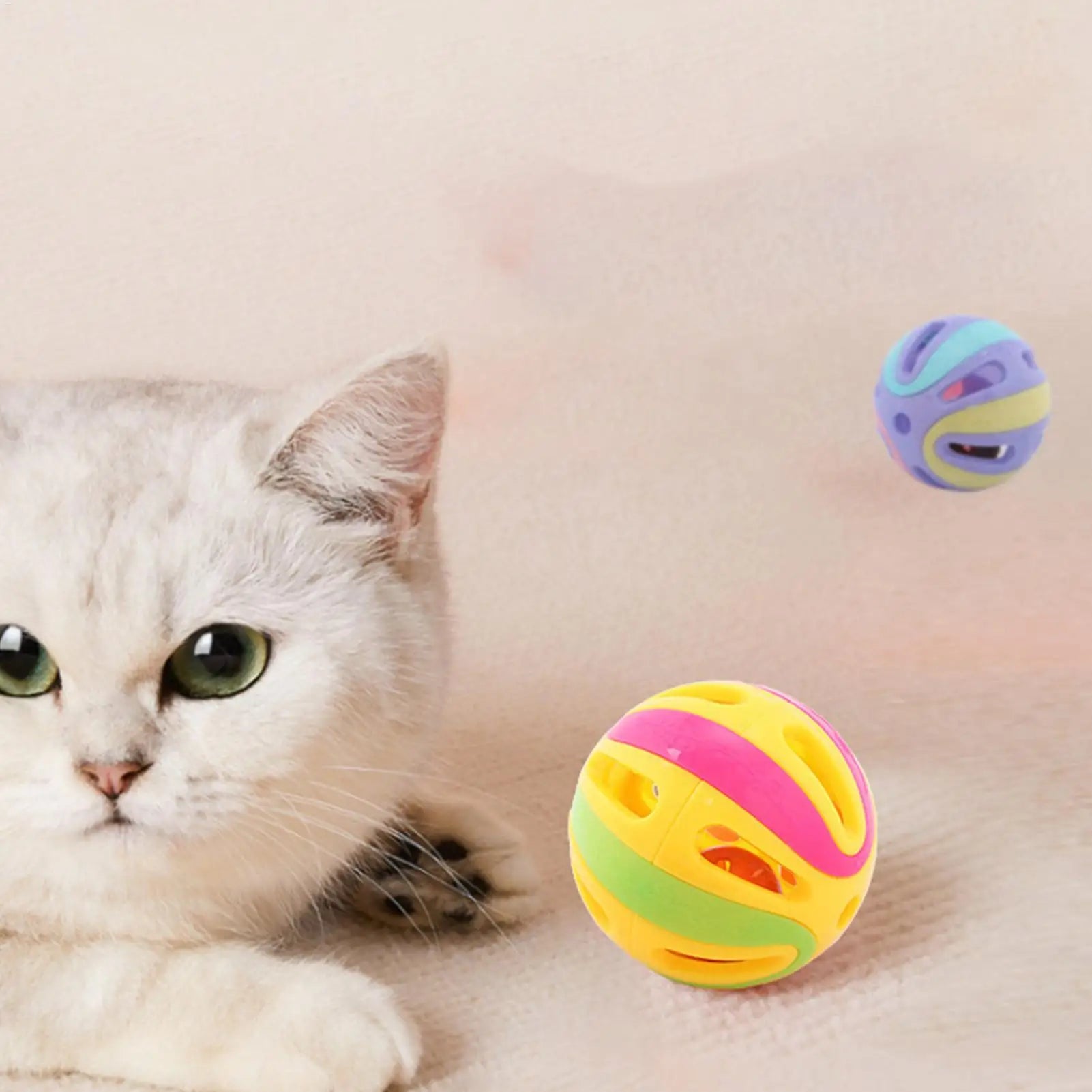 Interactive Hollow Cat Jingle Balls - Multi-Pack Kitten Chasing & Pounce Toys (4.8cm)
