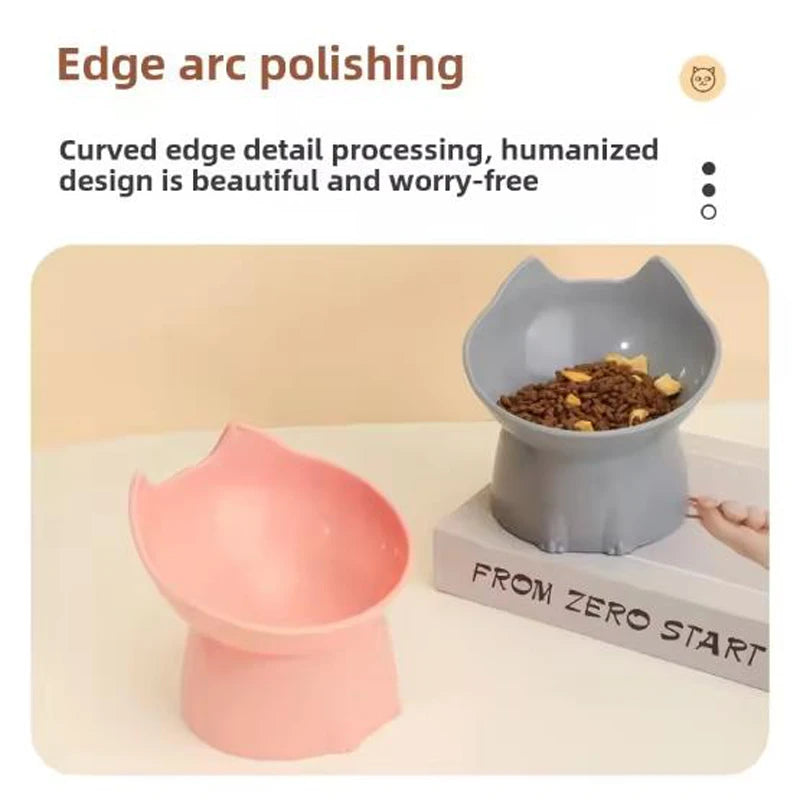 Raised Ergonomic Cat Bowl for Neck Protection