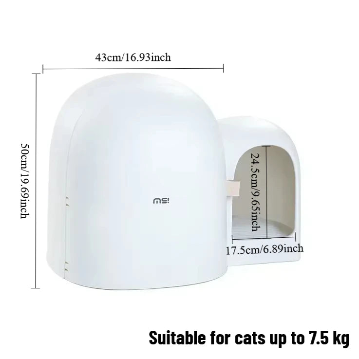 Oversized Fully Enclosed Corridor Cat Litter Box - Anti-Tracking & Odor Isolation Toilet