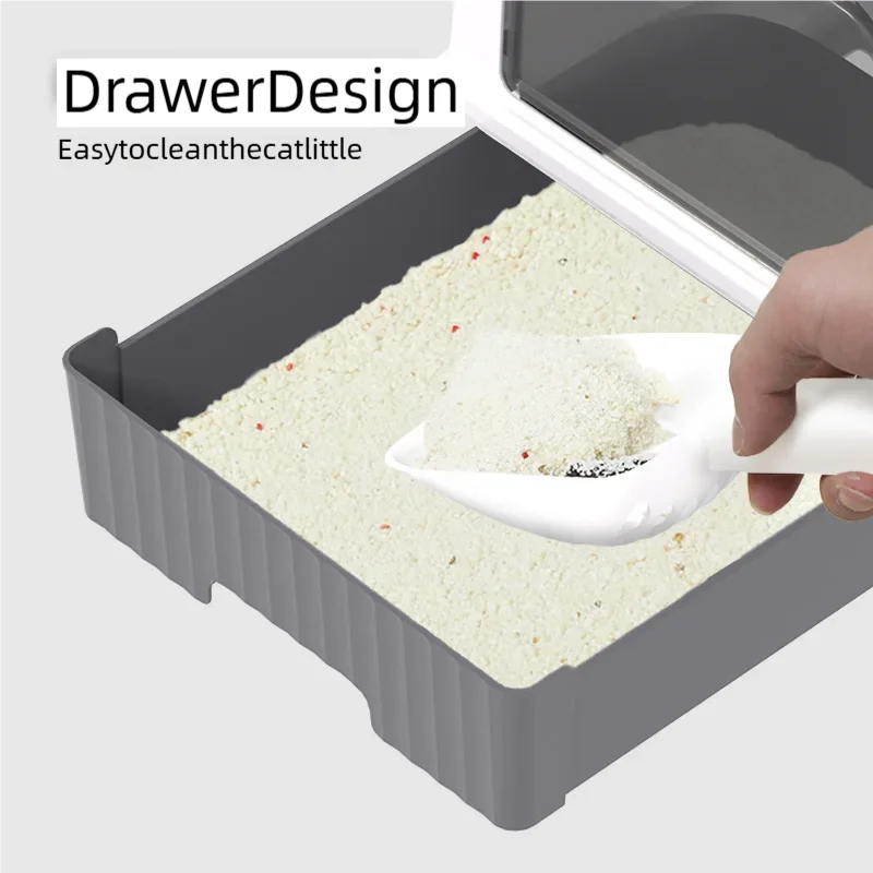 Foldable Fully Enclosed Cat Litter Box | Anti-Tracking Front-Entry Top-Exit Kitty Toilet with Scoop