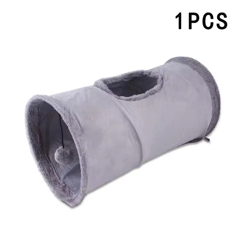 Foldable Suede Plush Cat Tunnel