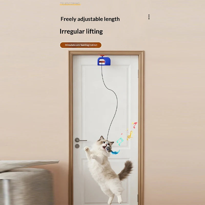 Smart Automatic Yo-Yo Cat Teaser | Motorized Hands-Free Hanging Toy for Bored Cats