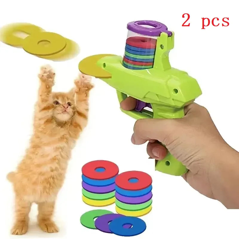 Interactive Flying Disc Cat Launcher | 16-Piece Pet Agility & Fetch Toy Set