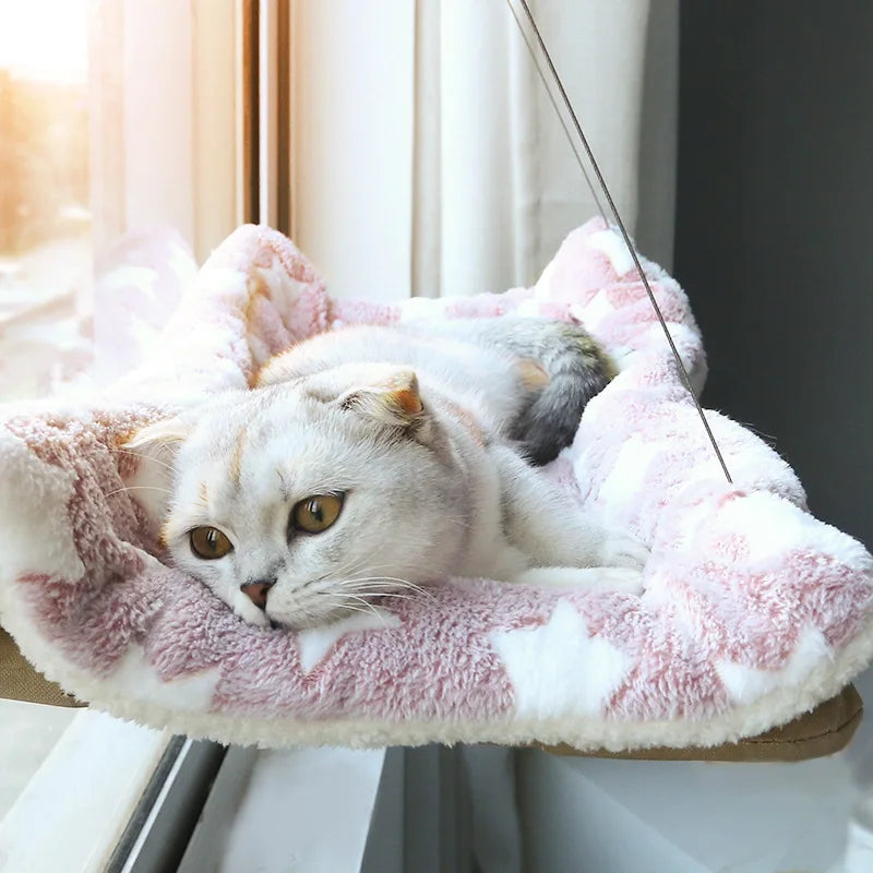 Sunny Window Mount Aerial Cat Hammock | Heavy-Duty 20kg Bearing Glass Window Seat