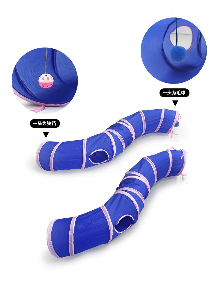 3-in-1 Cartoon Cat & Fish Adventure Tunnel Fort Outdoor